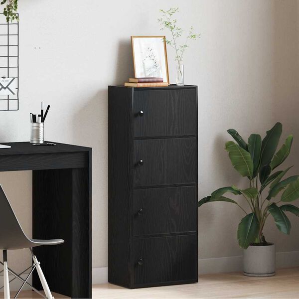vidaXL Βιβλιοθήκη Μαύρη Δρυς 40x24x102 εκ. Κατασκευασμένο ξύλο