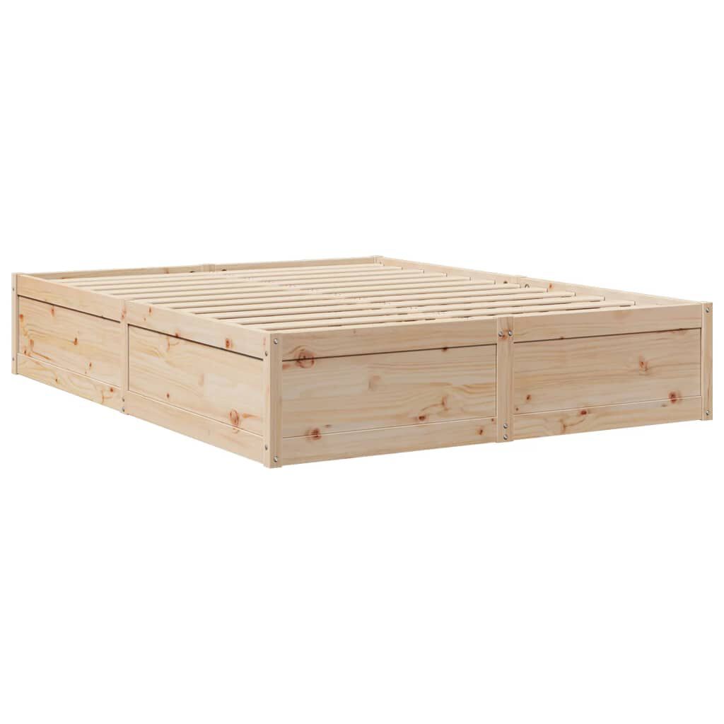 vidaXL Κρεβάτι με Στρώμα 140x200 εκ Μασίφ Ξύλο Πεύκου