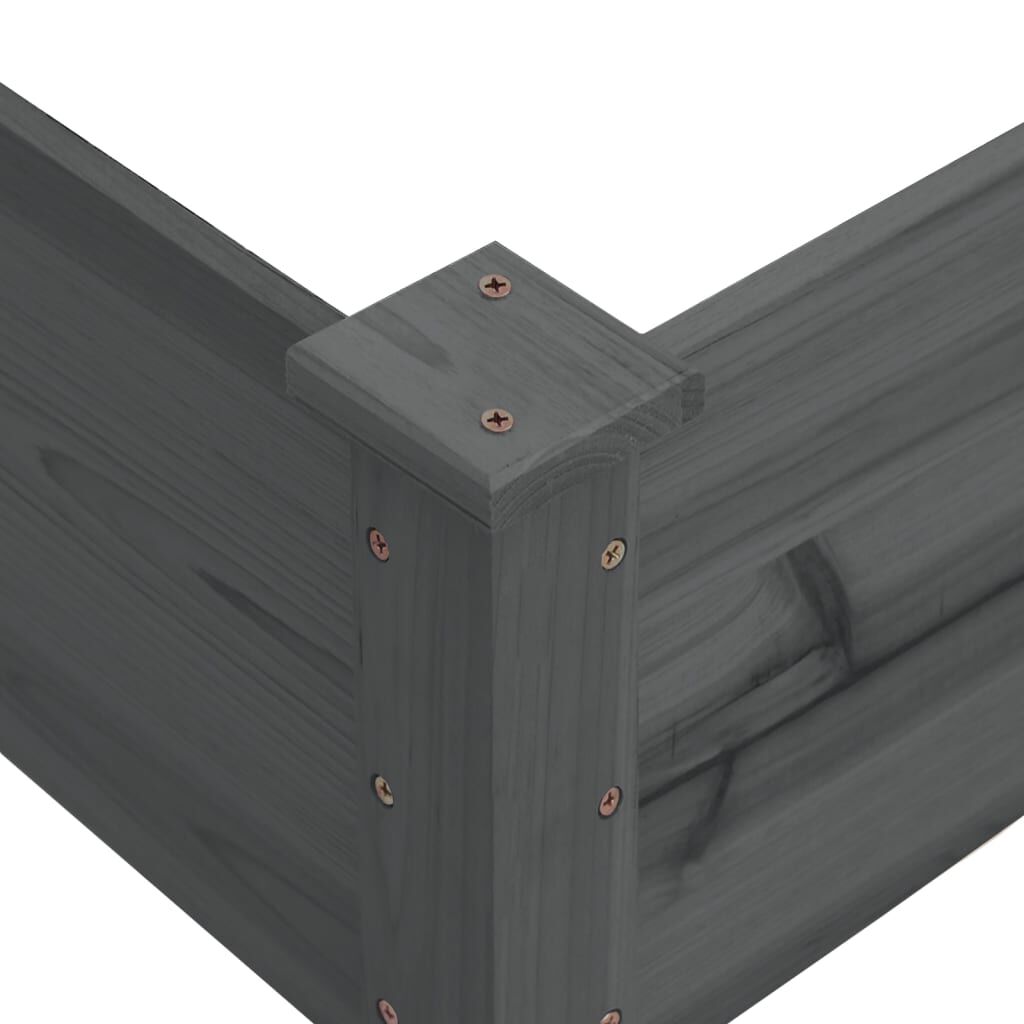 vidaXL Ζαρντινιέρα Υπερυψωμένη Γκρι 120x120x56 εκ. Μασίφ Ξύλο Ελάτης