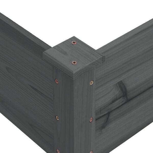 vidaXL Ζαρντινιέρα Υπερυψωμένη Γκρι 120x120x56 εκ. Μασίφ Ξύλο Ελάτης