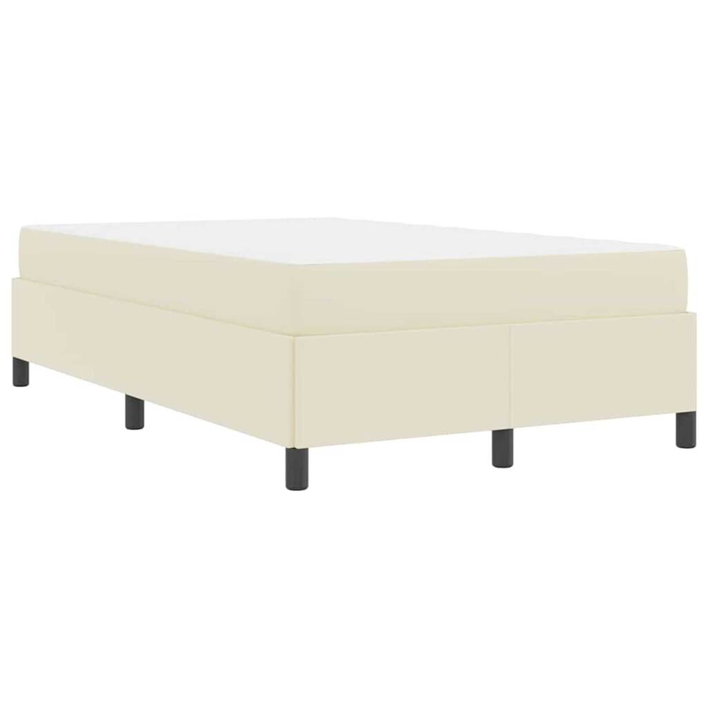 vidaXL Σκελετός κρεβατιού με στρώμα Κρεμ 100 x 200 cm Τεχνητό δέρμα