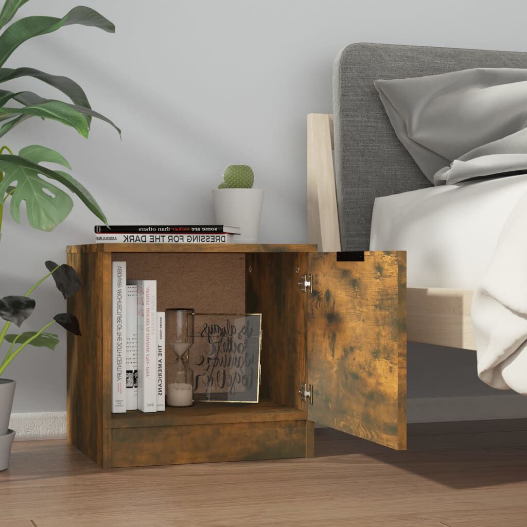 vidaXL Κομοδίνα 2 τεμ. Καπνιστή Δρυς 40 x 39 x 40 εκ.