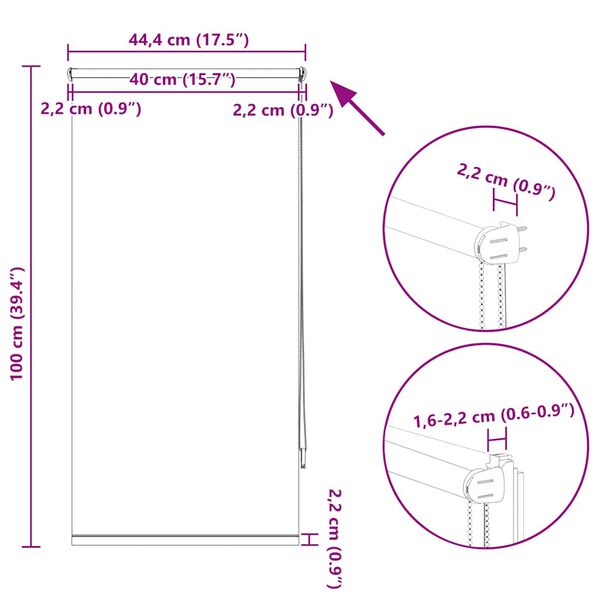 Στόρι Συσκότισης Ρόλερ Ναυτικό Μπλε 40 x 100 εκ.