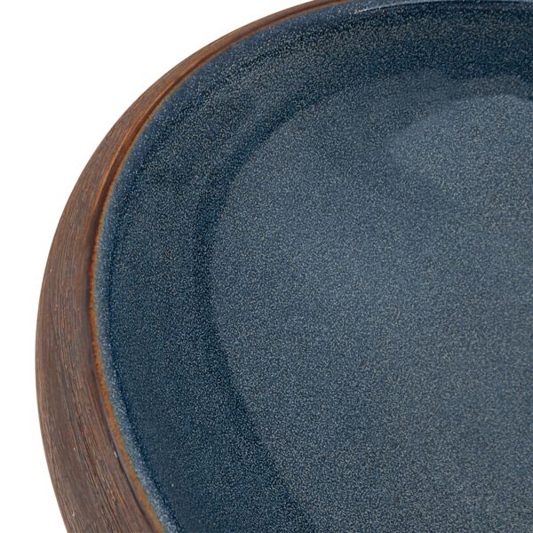 vidaXL Νιπτήρας Οβάλ Καφέ και Μπλε 59 x 40 x 15 εκ. Κεραμικός