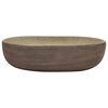 vidaXL Νιπτήρας Οβάλ Χρώμα Άμμου και Καφέ 59 x 40 x 14 εκ. Κεραμικός