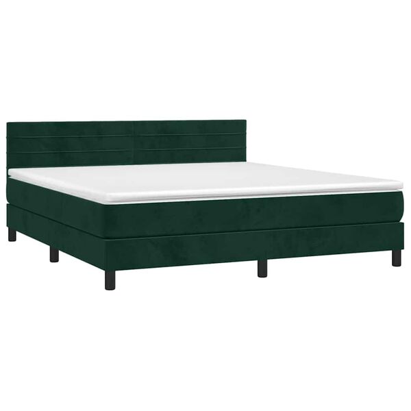 vidaXL &Kappa;&rho;&epsilon;&beta;ά&tau;&iota; Boxspring &mu;&epsilon; &Sigma;&tau;&rho;ώ&mu;&alpha; & LED &Sigma;&kappa;. &Pi;&rho;ά&sigma;&iota;&nu;&omicron; 160x200&epsilon;&kappa; &Beta;&epsilon;&lambda;&omicron;ύ&delta;&omicron;