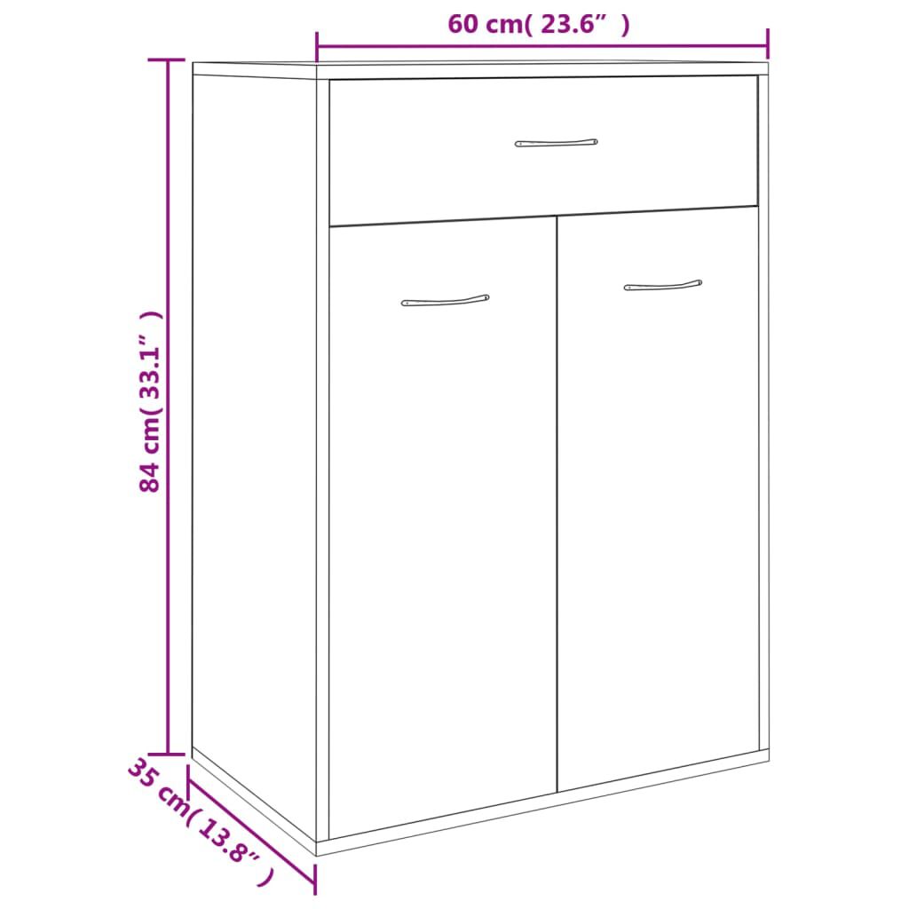 vidaXL Παπουτσοθήκη Γκρι Σκυροδέματος 60 x 35 x 84 εκ. από Επεξ. Ξύλο