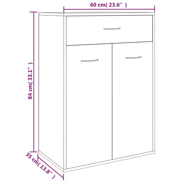 vidaXL Παπουτσοθήκη Γκρι Σκυροδέματος 60 x 35 x 84 εκ. από Επεξ. Ξύλο
