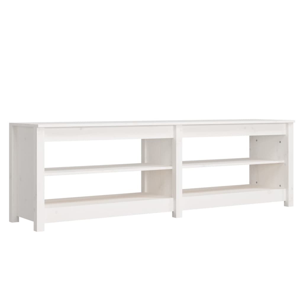 vidaXL Παπουτσοθήκη Λευκή 160 x 36,5 x 50 εκ. από Μασίφ Ξύλο Πεύκου