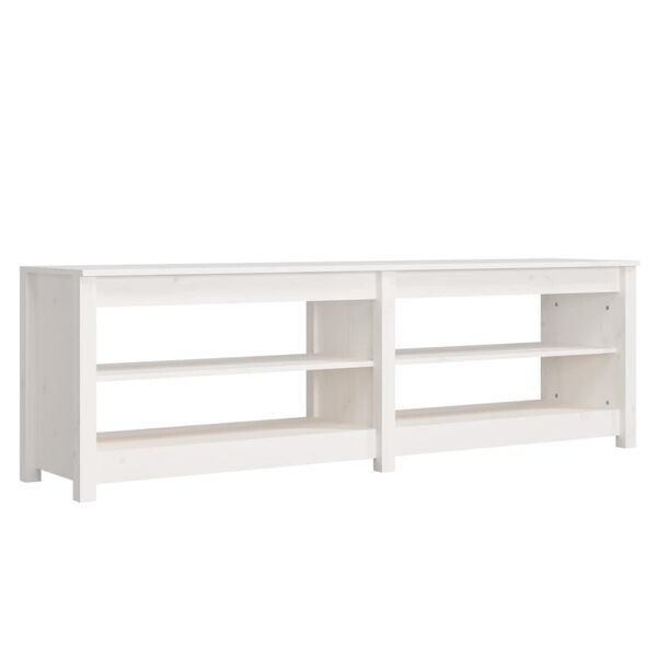 vidaXL Παπουτσοθήκη Λευκή 160 x 36,5 x 50 εκ. από Μασίφ Ξύλο Πεύκου
