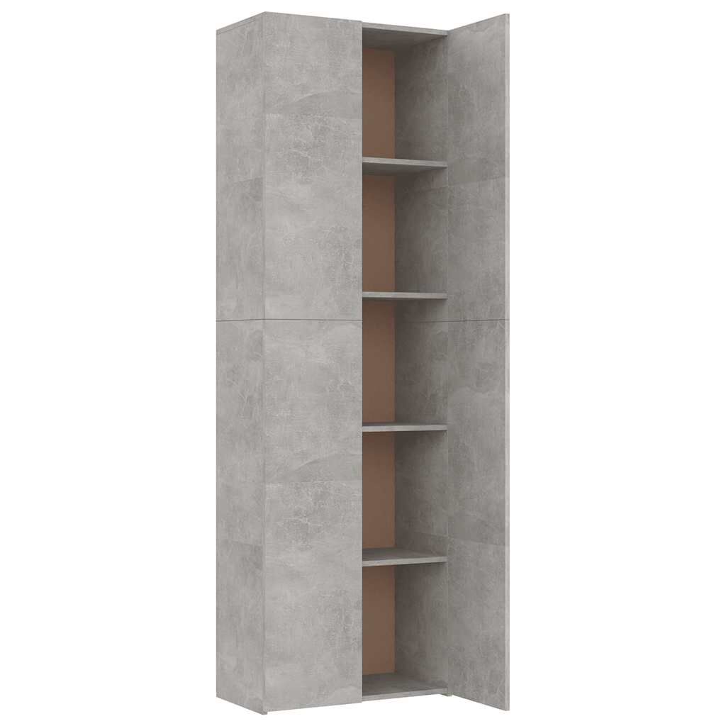 vidaXL Ντουλάπα Γραφείου Γκρι Σκυροδέματος 60x32x190 εκ. Επεξ. Ξύλο