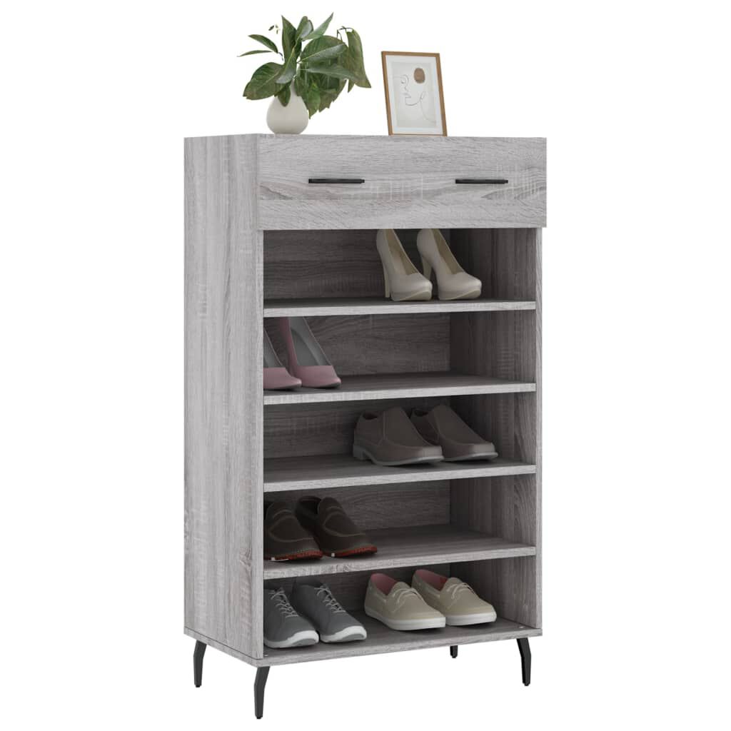 vidaXL Παπουτσοθήκη Γκρι Sonoma 60 x 35 x 105 εκ. από Επεξεργ. Ξύλο