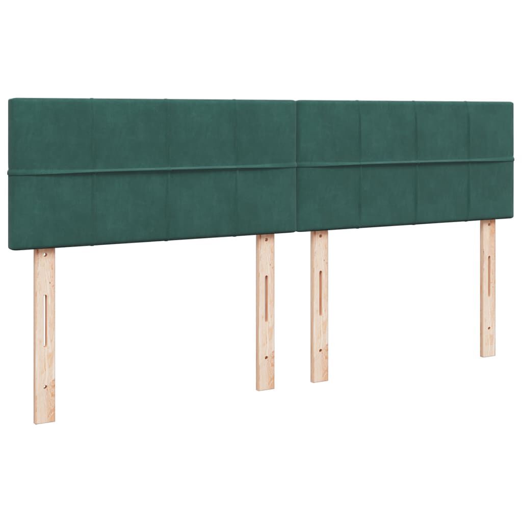 vidaXL Κρεβάτι Boxspring με Στρώμα Σκούρο Πράσινο 200x200εκ. Βελούδινο