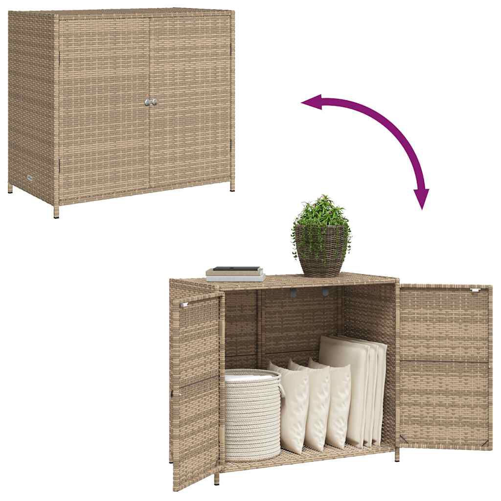 vidaXL Ντουλάπι Αποθήκευσης Κήπου Beige 83x45x76 εκ. Συνθετικό Ρατάν