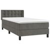 vidaXL Κρεβάτι Boxspring με Στρώμα Σκούρο Γκρι 80x200 εκ. Βελούδινο