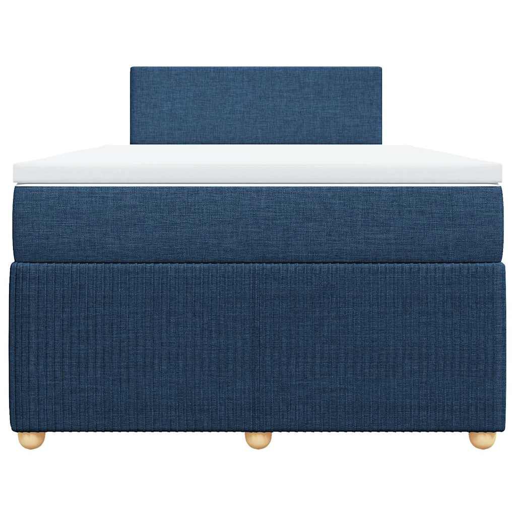 vidaXL Κρεβάτι Boxspring με Στρώμα Μπλε 120x190 εκ. Υφασμάτινο