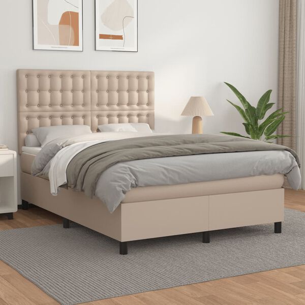 vidaXL &Kappa;&rho;&epsilon;&beta;ά&tau;&iota; Boxspring &mu;&epsilon; &Sigma;&tau;&rho;ώ&mu;&alpha; &Kappa;&alpha;&pi;&omicron;&upsilon;&tau;&sigma;ί&nu;&omicron; 140x200&epsilon;&kappa;.&alpha;&pi;ό &Sigma;&upsilon;&nu;&theta;.&Delta;έ&rho;&mu;&alpha;