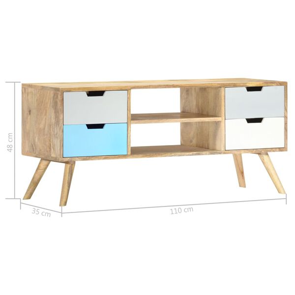vidaXL Έπιπλο Τηλεόρασης 110 x 35 x 48 εκ. από Μασίφ Ξύλο Μάνγκο