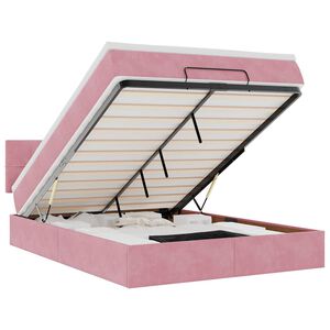 vidaXL &Omicron;&theta;&omega;&mu;&alpha;&nu;&iota;&kappa;ό &kappa;&rho;&epsilon;&beta;ά&tau;&iota; &mu;&epsilon; &sigma;&tau;&rho;ώ&mu;&alpha; &rho;&omicron;&zeta; 140x200cm &Beta;&epsilon;&lambda;&omicron;ύ&delta;&omicron;
