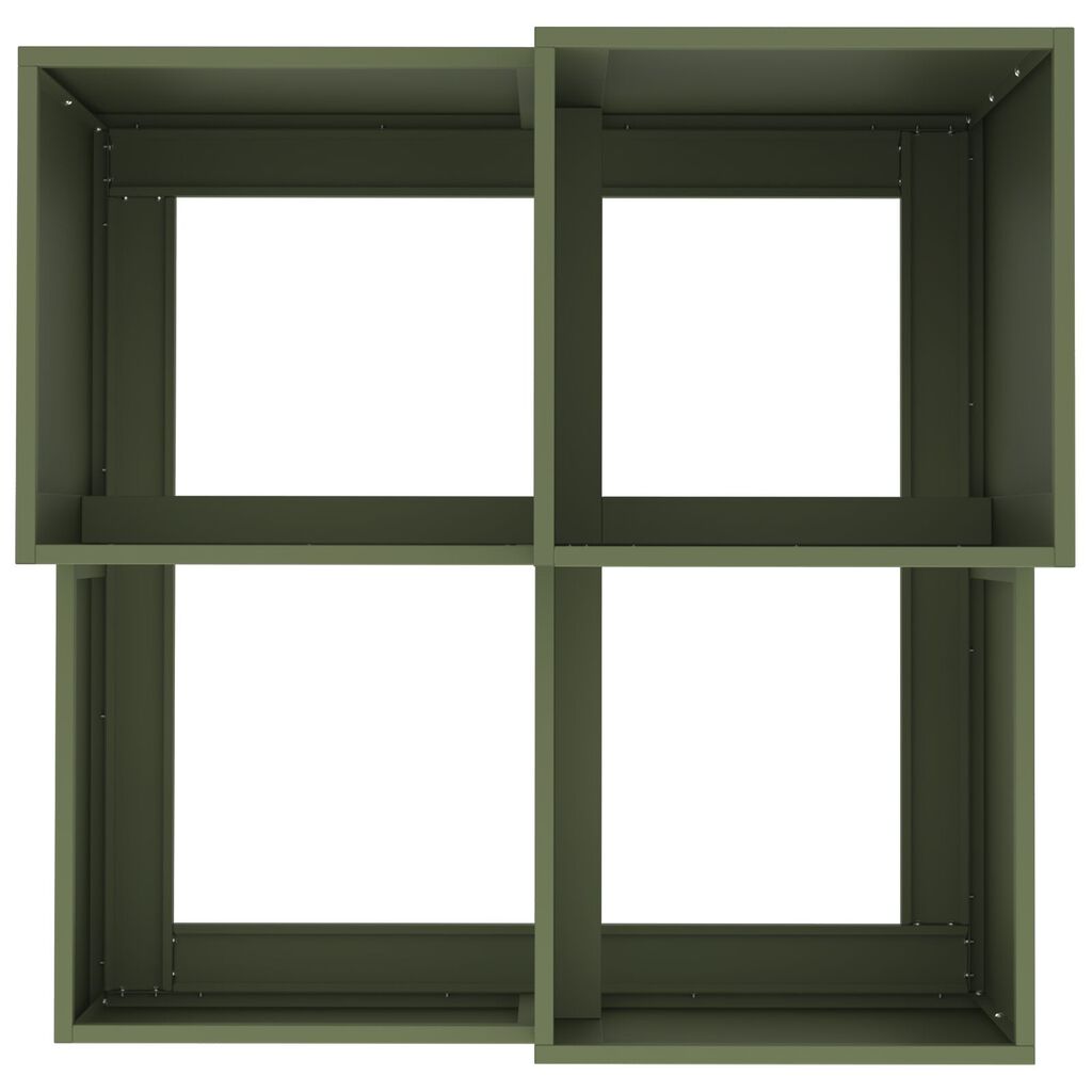 vidaXL Κηπουρική Γλάστρα 80x80x60 εκ. Πράσινος Ελαιόδεντρο Ατσάλι