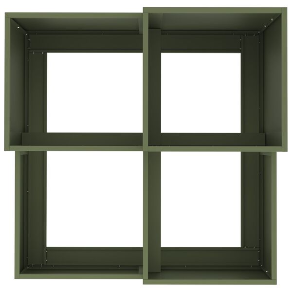 vidaXL Κηπουρική Γλάστρα 80x80x60 εκ. Πράσινος Ελαιόδεντρο Ατσάλι