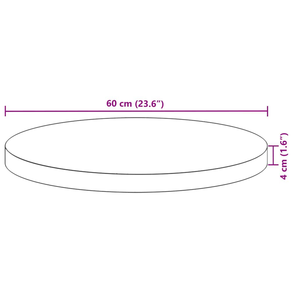 vidaXL Επιφάνεια Τραπεζιού Στρογγυλή Ø60x4 εκ. από Μασίφ Ξύλο Ακακίας