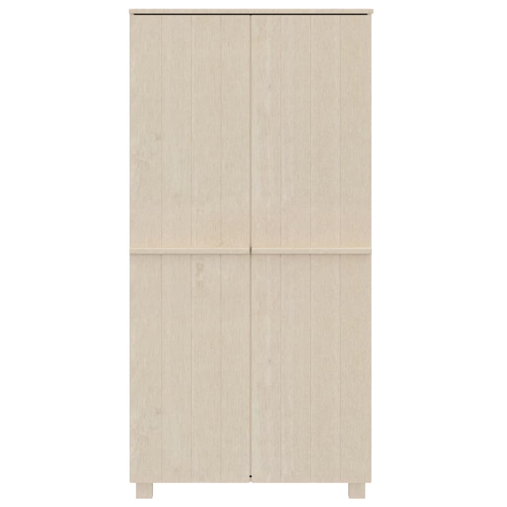 vidaXL Ντουλάπα HAMAR Καφέ Μελί 89 x 50 x 180 εκ. Μασίφ Ξύλο Πεύκου