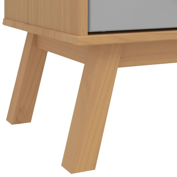 vidaXL Ντουλάπα OLDEN Γκρι & Καφέ 76,5x53x172 εκ. Μασίφ Ξύλο Πεύκου