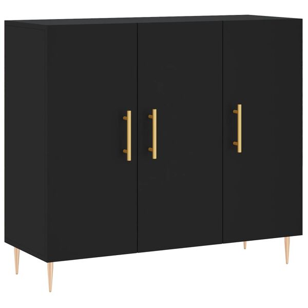 vidaXL Ντουλάπι Μαύρο 90 x 34 x 80 εκ. από Επεξεργασμένο Ξύλο