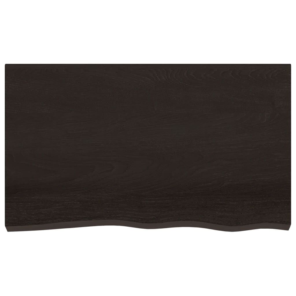 vidaXL Ράφι Τοίχου Σκούρο Καφέ 100x60x(2-6) εκ. Επεξ. Μασίφ Ξύλο Δρυός