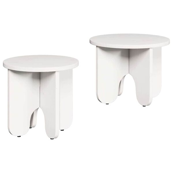 vidaXL Τραπεζάκι σαλονιού 2 pcs Λευκό 39.5 x 39.5 x 30 εκ.