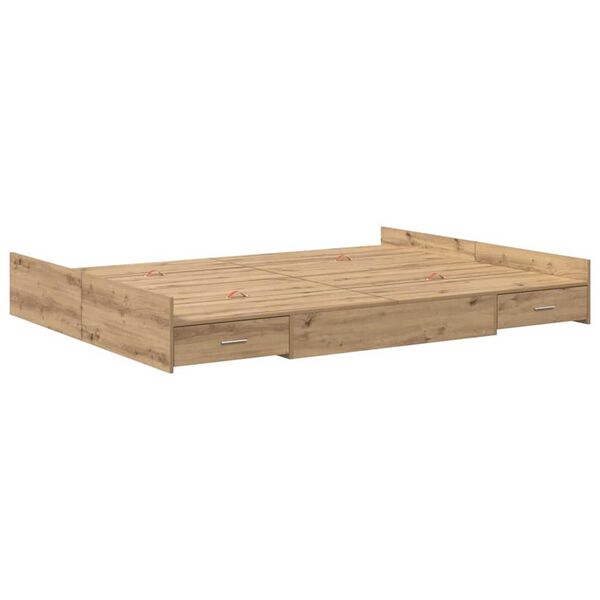 vidaXL Κρεβάτι με αποθηκευτικό χώρο artisan δρυς 140 x 200 cm