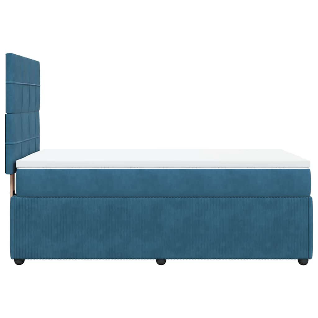vidaXL Κρεβάτι Boxspring με Στρώμα Μπλε 100x200 εκ. Βελούδινο