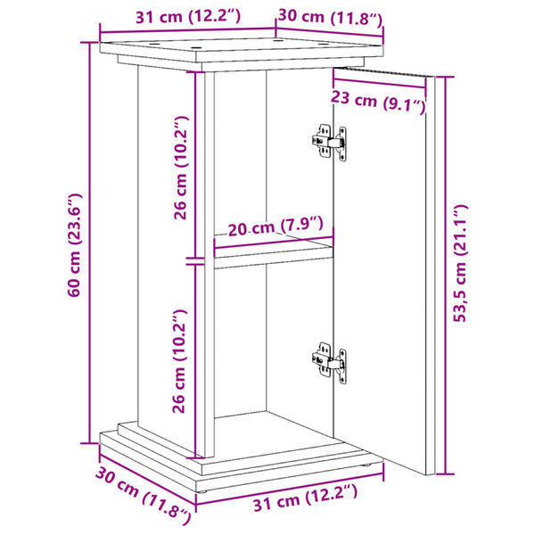 vidaXL Βάση Οθόνης με Αποθ. Λευκή 31x30x60 εκ. Επεξεργασμένο Ξύλο