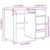vidaXL Γραφείο με Ρόδες Γκρι 91 x 50 x 77 εκ. Επεξεργασμένο ξύλο