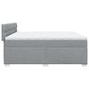 vidaXL Κρεβάτι Boxspring με Στρώμα Ανοιχτό Γκρι 200x200 εκ. Υφασμάτινο