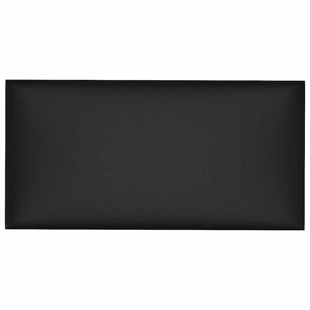 vidaXL Πάνελ Τοίχου 12 τεμ. Μαύρα 30 x 15 εκ. 0,54 μ² Συνθετικό Δέρμα