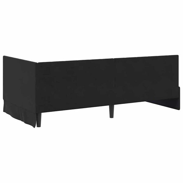 vidaXL Κρεβάτι Γωνίας με κεφαλάρι Μαύρο 90 x 200 cm Βελούδο