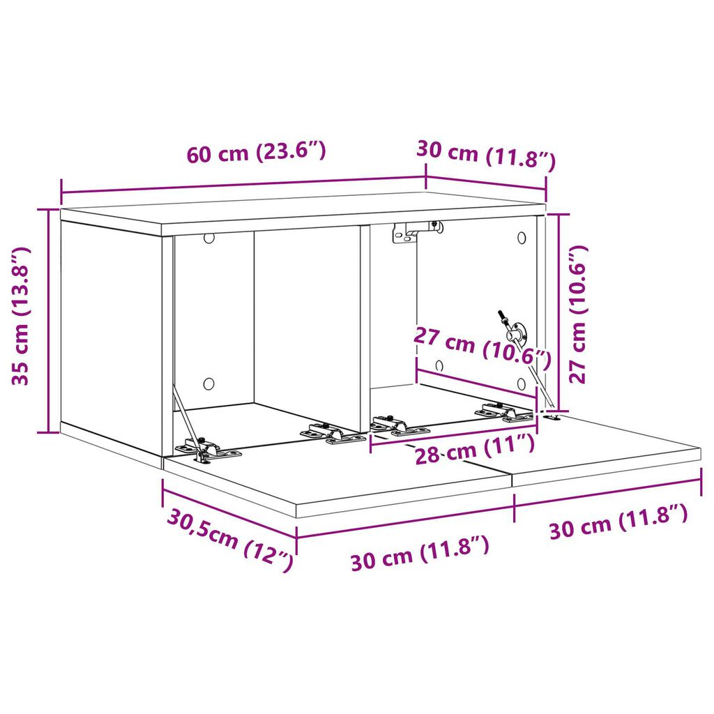 vidaXL Ντουλάπι TV 3 pcs Καφέ 60 x 30 x 30 cm Επεξεργασμένο ξύλο