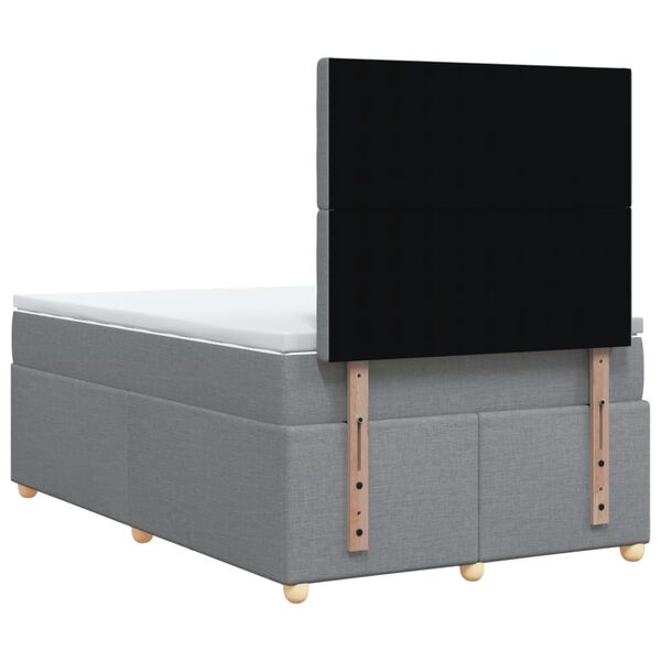 vidaXL Κρεβάτι Boxspring με Στρώμα Ανοιχτό Γκρι 120x190 εκ. Υφασμάτινο