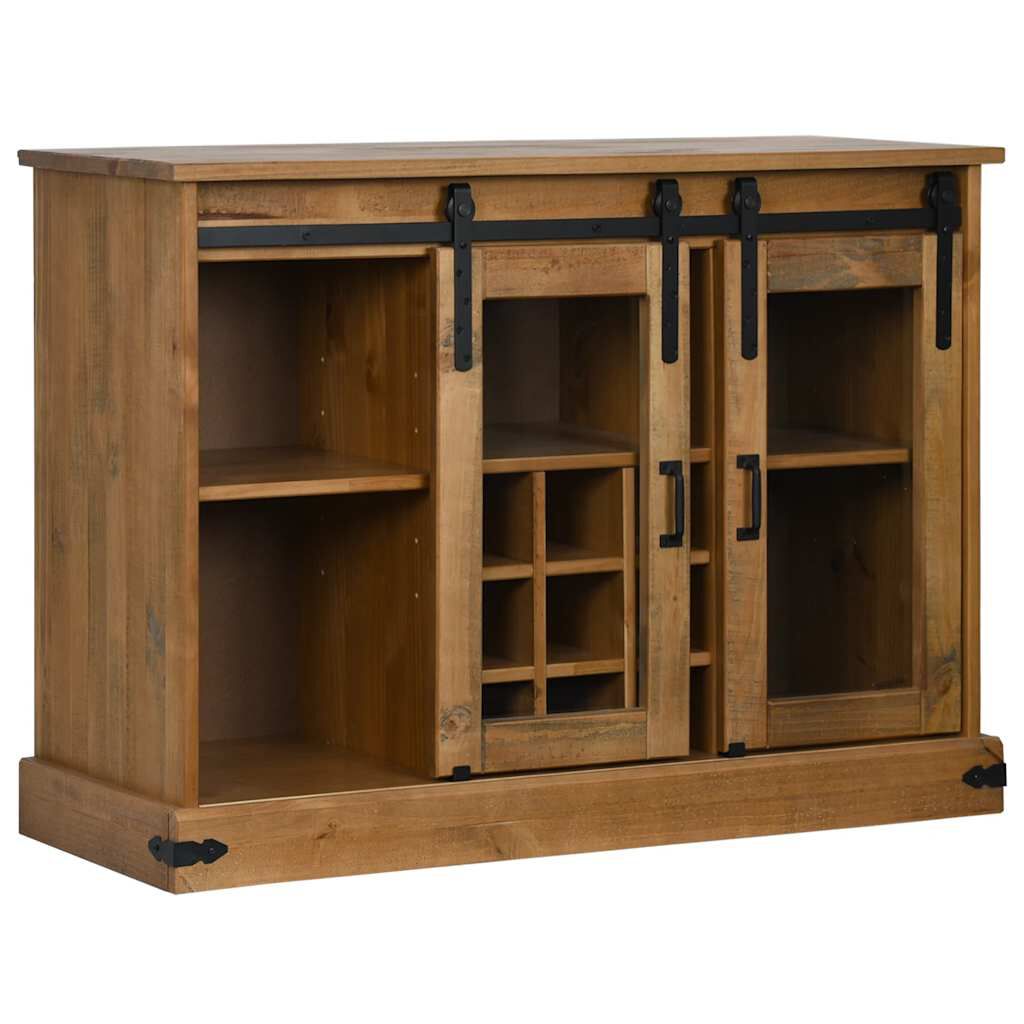 vidaXL Sideboard HALDEN 2 συρόμενες πόρτες 112x40x80 cm μασίφ ξύλο
