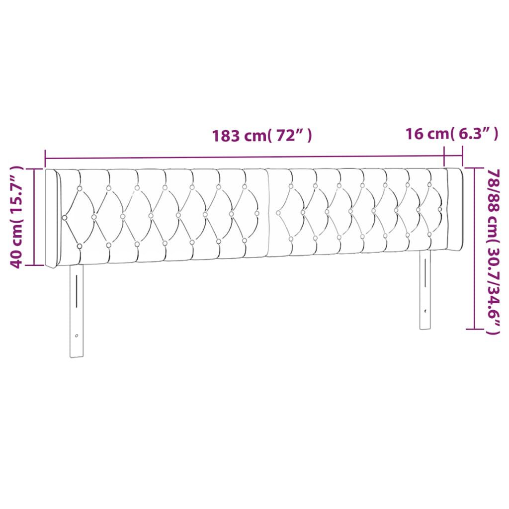 vidaXL Κεφαλάρι με Πτερύγια Κρεμ 183x16x78/88 εκ. Υφασμάτινο