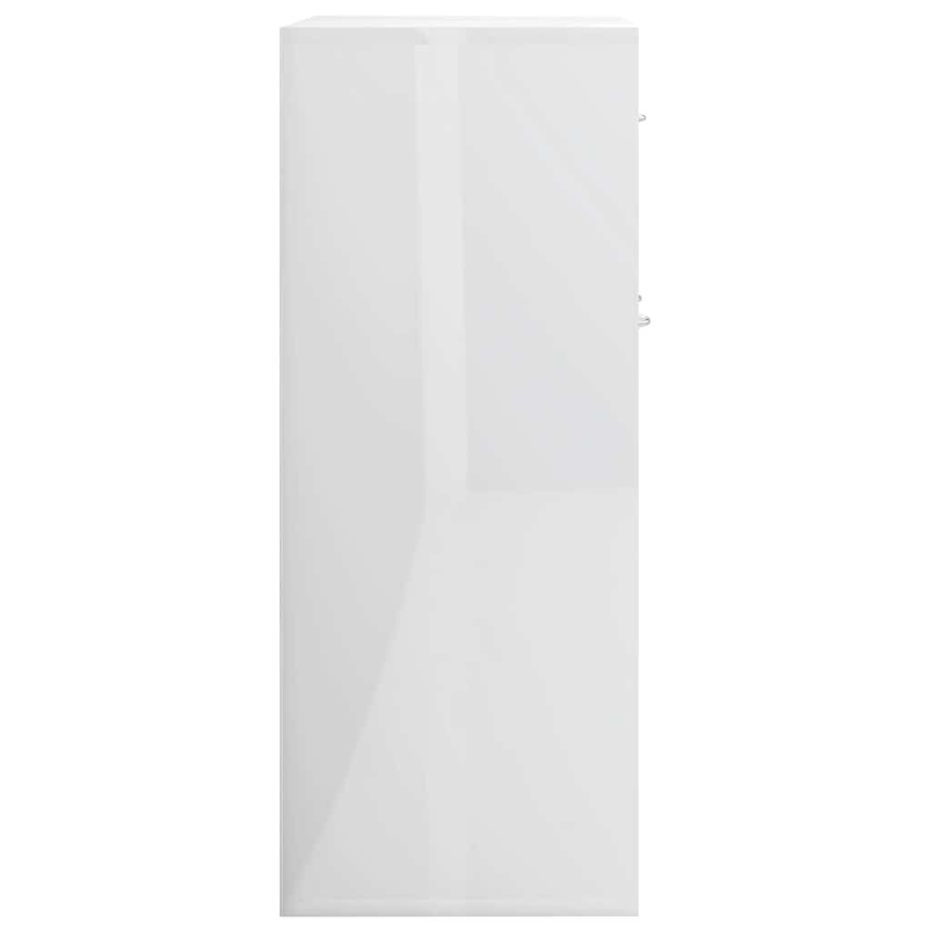 vidaXL Ντουλάπι Γυαλιστερό Λευκό 60 x 30 x 75 εκ. από Επεξ. Ξύλο