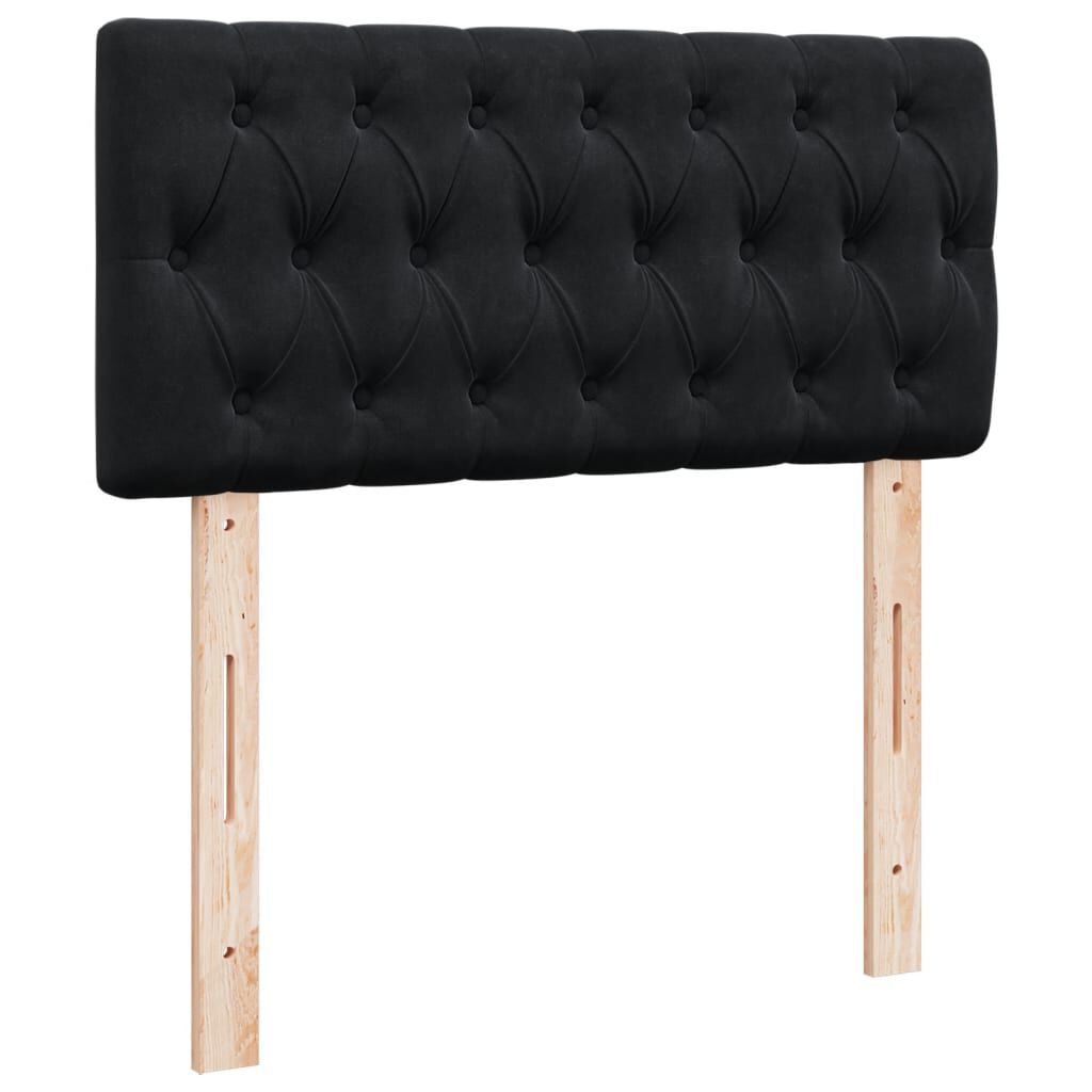 vidaXL Κρεβάτι Boxspring με Στρώμα Μαύρο 100x200 εκ. Βελούδινο