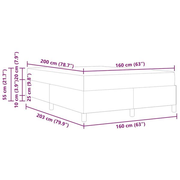 vidaXL Σκελετός κρεβατιού με στρώμα Μαύρο 160 x 200 cm Τεχνητό δέρμα