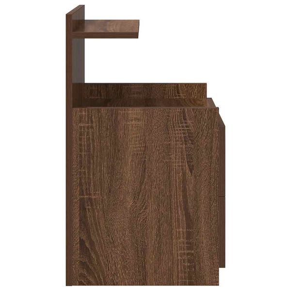vidaXL Κομοδίνα 2 τεμ. με 2 Συρτάρια, Καφέ Δρυς 40x36,5x62 εκ.