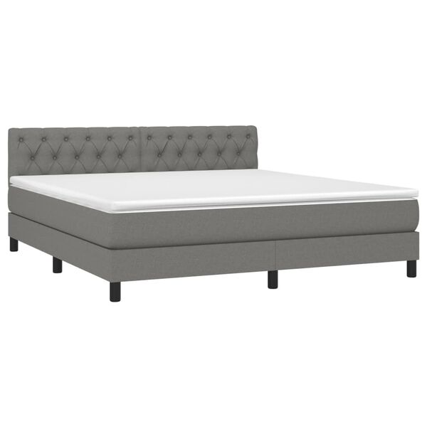 vidaXL &Kappa;&rho;&epsilon;&beta;ά&tau;&iota; Boxspring &mu;&epsilon; &Sigma;&tau;&rho;ώ&mu;&alpha; & LED &Sigma;&kappa;.&Gamma;&kappa;&rho;&iota; 160x200 &epsilon;&kappa; &Upsilon;&phi;&alpha;&sigma;&mu;ά&tau;&iota;&nu;&omicron;