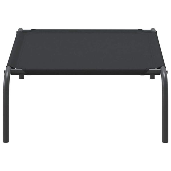 vidaXL Ανυψωμένο κρεβάτι σκύλου μαύρο 90x50x20 cm ύφασμα Οξφόρδης