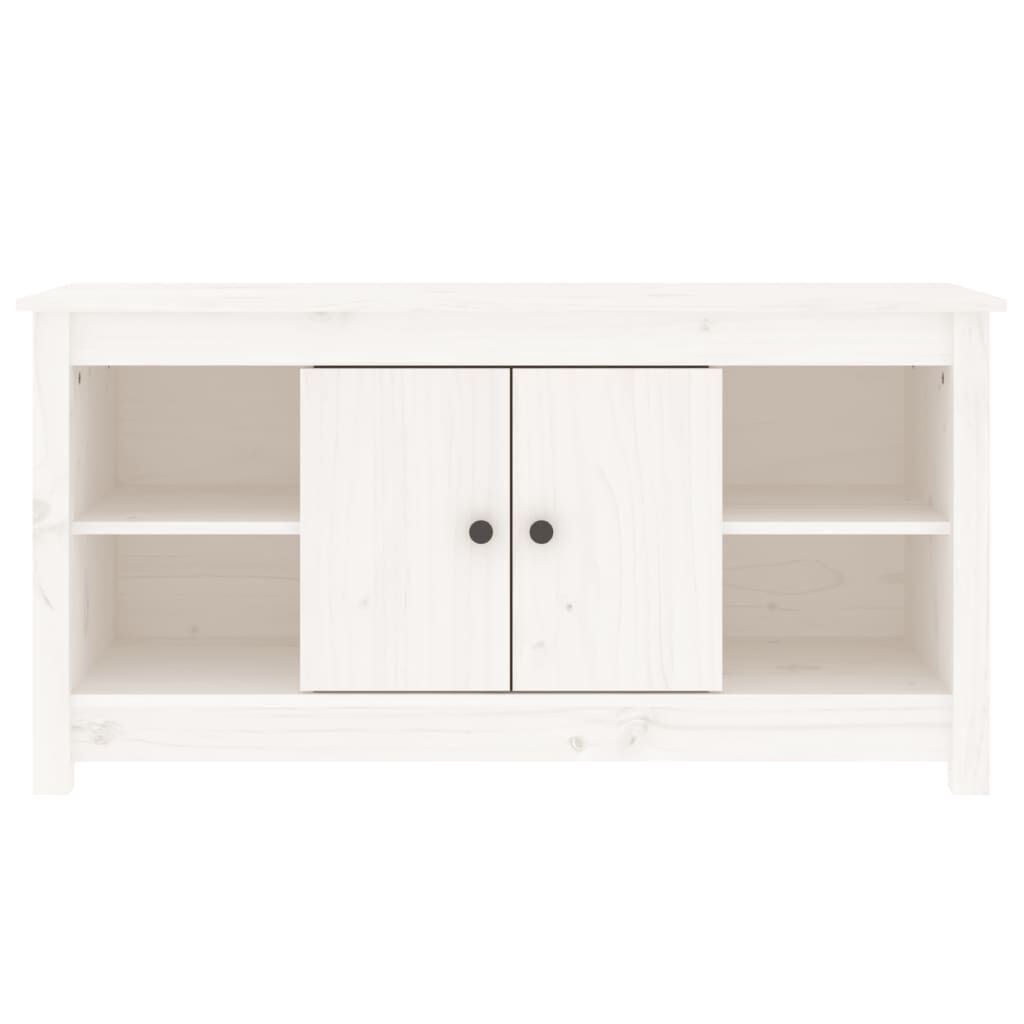 vidaXL Έπιπλο Τηλεόρασης Λευκό 103x36,5x52 εκ. από Μασίφ Ξύλο Πεύκου