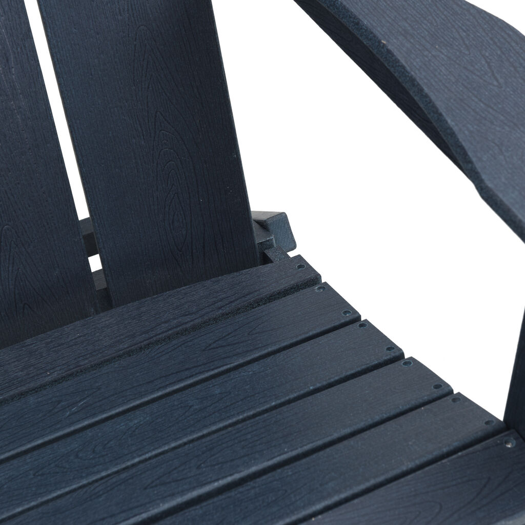 vidaXL Σετ Κήπου 3 Τεμαχίων Ναυτικό Μπλε HDPE, vidaXL Πτυσσόμενη Καρέκλα Adirondack Ναυτικό Μπλε 74.5x80.5x90 εκ HDPE, vidaXL Υποπόδιο Adirondack Ναυτικό Μπλε 38x38x46 εκ HDPE